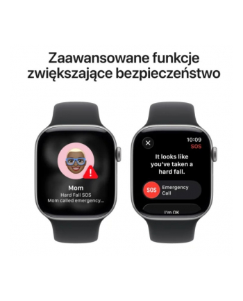 apple Watch Series 11 GPS+Cellular koperta 46 mm z aluminium w kolorze gwiezdnej szarości, pasek sportowy w kolorze czarnym - rozmiar S/M nr 2