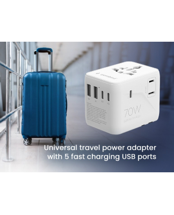 gembird Adapter sieciowy Uniwersalny kostka 70W nr 1