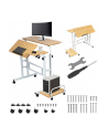 maclean Mobilne biurko regulowane MC-124 W regulacja wysokości 67-115cm, max 50kg, blat 80x60 cm - nr 2