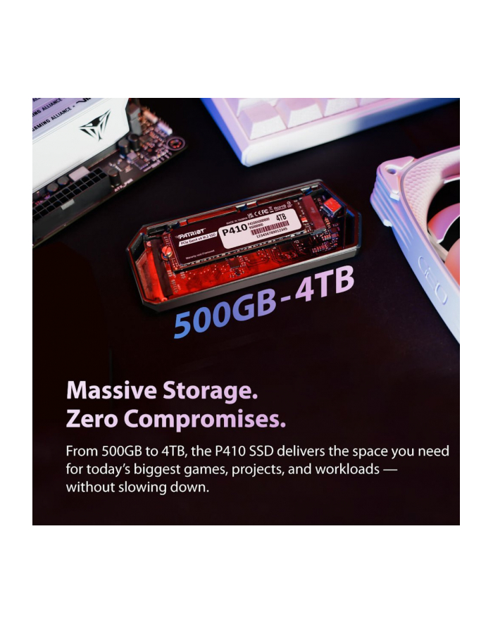 patriot Dysk SSD 500GB P410 PCIe M.2 Gen4 x4 NVMe 1.4 2280 5000/2300MB/s główny