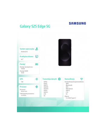 samsung Smartfon Galaxy S25 Edge 5G 12/512GB DualSIM czarny