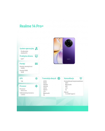 Smartfon Realme 14 Pro+ 12/512 GB Nebula Purple RMX5051