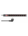 digitus Listwa zasilająca PDU Rack 19' z zabezpieczeniem przeciążeniowym, 8 gniazd Schuko CEE 7/3 (45 stopni ), kabel 2m wtyk Unischuko, 16A, aluminiowa - nr 5