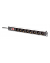 digitus Listwa zasilająca PDU Rack 19' z zabezpieczeniem przeciążeniowym, 8 gniazd Schuko CEE 7/3 (45 stopni ), kabel 2m wtyk Unischuko, 16A, aluminiowa - nr 2