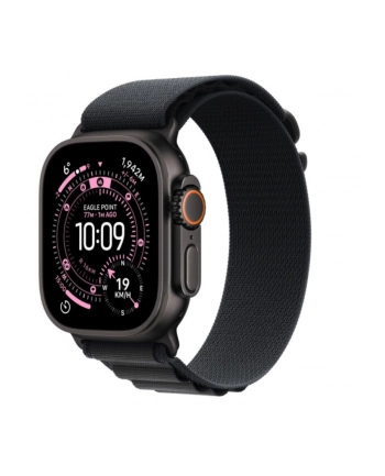 apple Watch Ultra 3 GPS + Cellular, koperta 49 mm z tytanu w kolorze czarnym, opaska Alpine w kolorze czarnym - rozmiar L