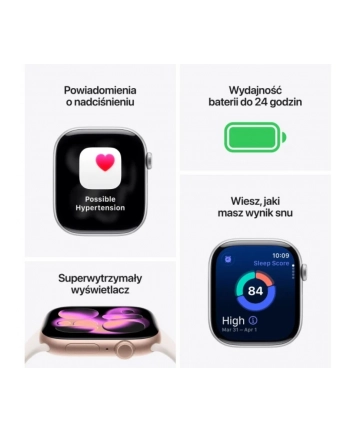 apple Watch Series 11 GPS+Cellular koperta 46 mm z aluminium w kolorze gwiezdnej szarości, pasek sportowy w kolorze czarnym - rozmiar M/L