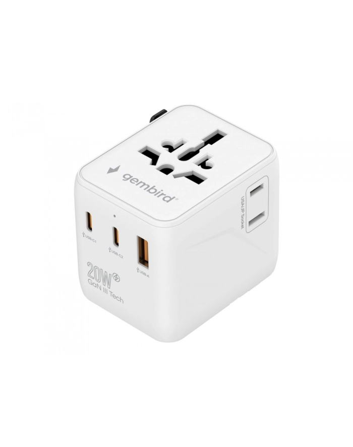gembird Adapter sieciowy Uniwersalny kostka 20W główny