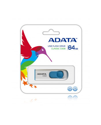ADATA Flash Disk 32GB USB 2.0 Classic Series C008 - biały	 (AC008-64G-RWE)