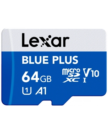 lexar Karta pamięci microSD 64GB C10 A1 U3 V10 100MB/s Blue Plus