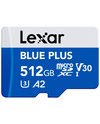 lexar Karta pamięci microSD 512GB C10 A2 U3 V30 170MB/s Blue Plus