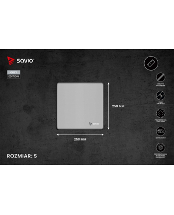 savio Podkładka pod mysz 250 x 250 x 2 mm Turbo Dynamic S Grey Edition nr 2