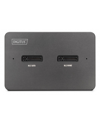 digitus Stacja dokująca USB-C 3.2 Gen2 dla dysków SSD M.2 Duo NVMe oraz SATA (max. 2x 4 TB) z czytnikiem kart SD-Express 7.1 (max. 2 TB), czarna nr 1