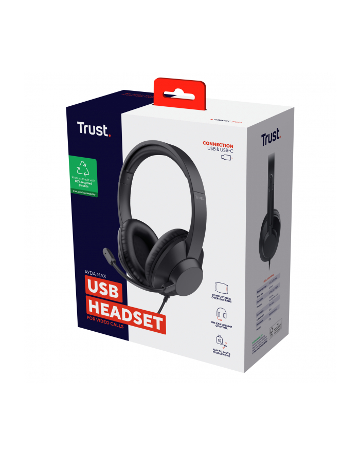 trust Słuchawki ergonomiczne AYDA Max USB główny