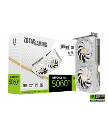 zotac Karta graficzna GeForce RTX 5060 Ti 16GB TWIN EDGE OC GDDR7 128bit biała