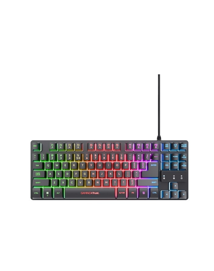 trust Podświetlana klawiatura gamingowa GTX 833 Thado TKL czarna główny