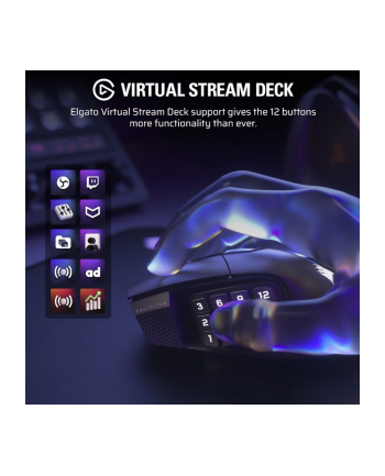 corsair Mysz bezprzewodowa Scimitar Elite Wireless SE Gun Metal 33000 DPI