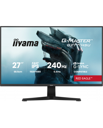 iiyama Monitor 27 '' G2771HSU-B1 0.4ms,Fast IPS,1xUSB 3.2, 1xUSB C,      240Hz, DP, 2xHDMI,  Adaptive G-SYNC - 1920 x 1080 @48-240Hz  DisplayPort Only nr 1