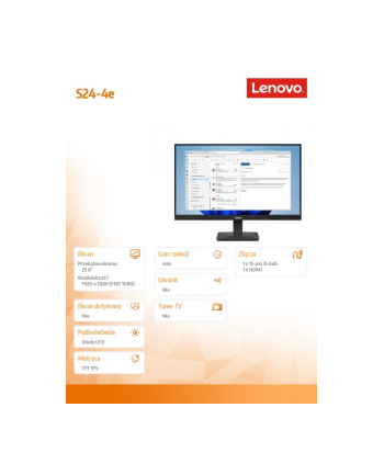 lenovo Monitor ThinkVision S24-4e 23.8 64B5KAT1EU