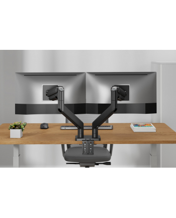 digitus Uchwyt biurkowy podwójny z zaciskiem i sprężyną mechaniczną 2x LCD max. 45' 2x 20kg, VESA: 75x75, 100x100 nr 1