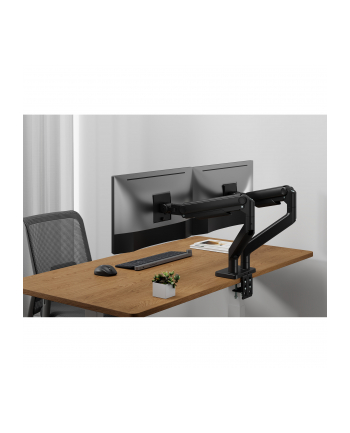 digitus Uchwyt biurkowy podwójny z zaciskiem i sprężyną mechaniczną 2x LCD max. 45' 2x 20kg, VESA: 75x75, 100x100 nr 1