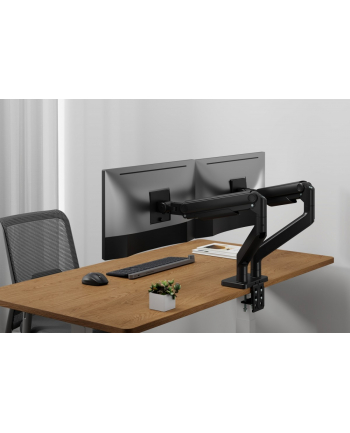 digitus Uchwyt biurkowy podwójny z zaciskiem i sprężyną mechaniczną 2x LCD max. 45' 2x 20kg, VESA: 75x75, 100x100 nr 1