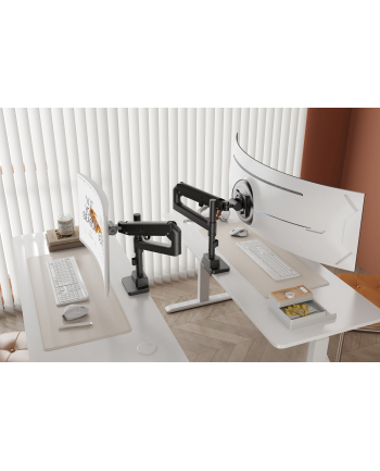digitus Ramię biurkowe pojedyncze z zaciskiem i sprężyną gazową 1x LCD max. 57' 27kg, VESA: 75x75, 100x100, czarne nr 2