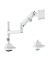 digitus Ramię biurkowe pojedyncze z zaciskiem i sprężyną gazową 1x LCD max. 57' 27kg, VESA: 75x75, 100x100, białe - nr 36