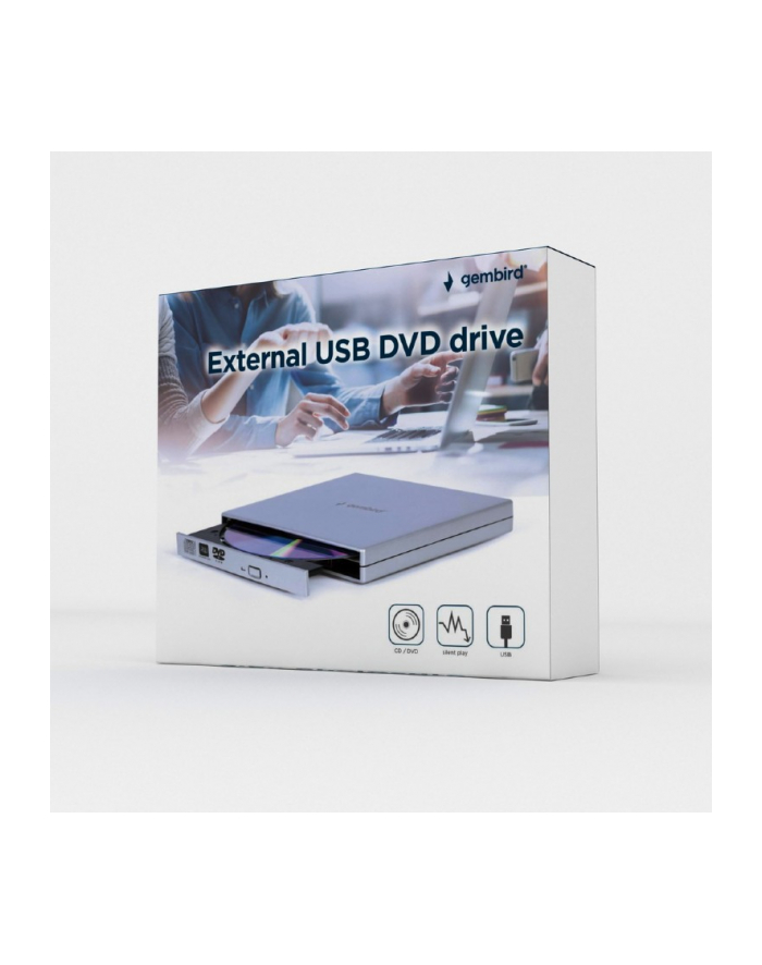 gembird Napęd zewnętrzny DVD na USB DVD-USB-021-SV srebrny główny