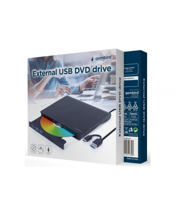 gembird Napęd DVD na USB zewnętrzny DVD-USB-031-BW czarno-biały