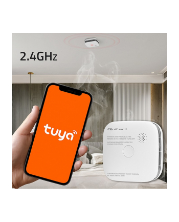 qoltec Czujnik dymu z baterią | Tuya | Wi-Fi | alarm 85dB | LED nr 2