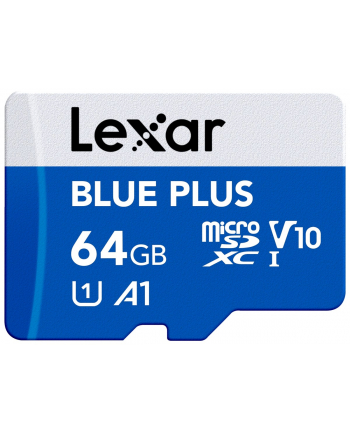lexar Karta pamięci microSD 64GB C10 A1 U3 V10 100MB/s Blue Plus nr 1