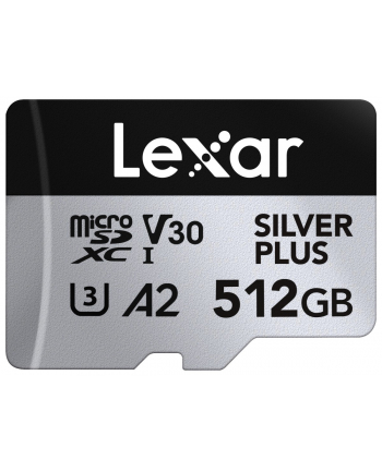 lexar Karta pamięci microSD 512GB C10 A2 U3 V30 205/150MB/s Silver Plus