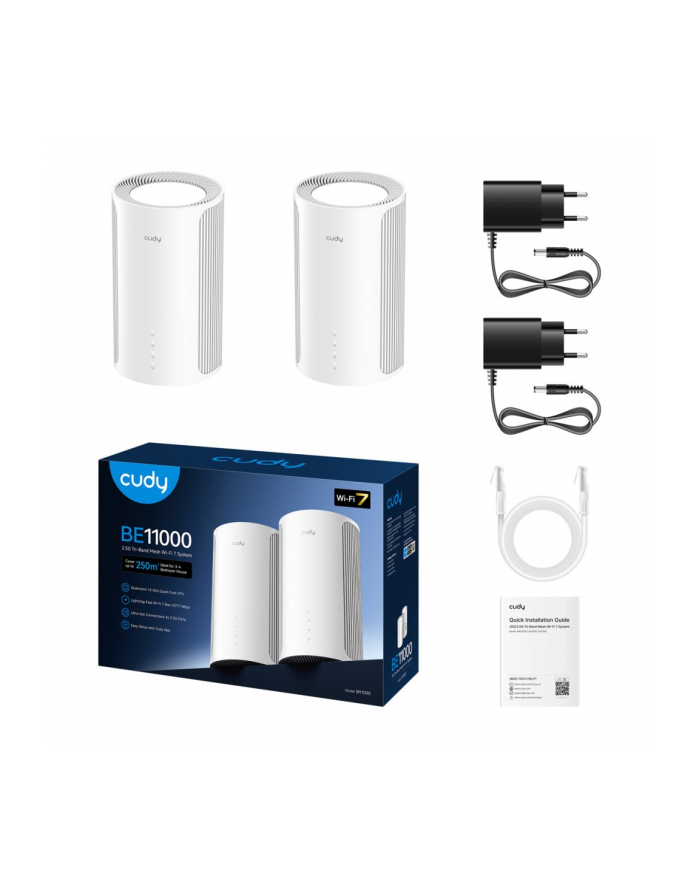 cudy Router M11000 (2-pak) 2,5G Tri-Band Wi-Fi 7 Mesh Solution główny