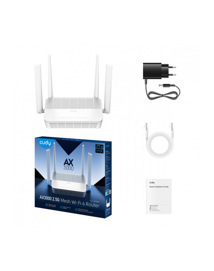 cudy Router AX3000 2.5G Wi-Fi 6 Mesh PoE Router główny
