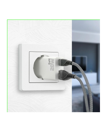 everactive Ładowarka sieciowa SUPER SLIM QC 3.0 20W 1XUSB 1XUSB-C biała SC-340Q