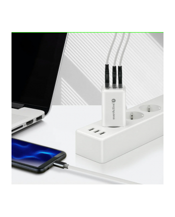everactive Ładowarka sieciowa GAN QC 4+ 65W 1XUSB 2XUSB-C biała SC-655Q