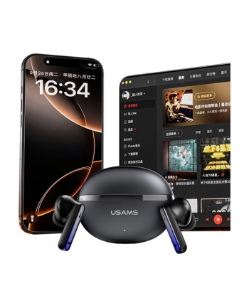 usams Słuchawki bluetooth TWS E02 ANC+ENC czarne