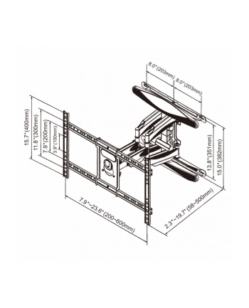 art Uchwyt do TV LCD/LED 40-75 '' 45KG AR-98 reg. pion i poziom                 58-500mm max VESA 600x400