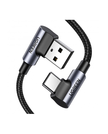 UGREEN KABEL USB   KĄTOWY KABEL PRZEWÓD USB - USB TYP C QUICK CHARGE 3.0 QC3.0 3 A 1 M SZARY (US176 20856)