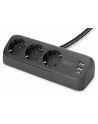 digitus Listwa zasilająca biurkowa, 3 gniazda Schuko, 2x USB-A (2x 12W), 1x USB-C (30W) z zaciskiem na blat, kabel 1,5m, czarna - nr 1