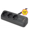 digitus Listwa zasilająca biurkowa, 3 gniazda Schuko, 2x USB-A (2x 12W), 1x USB-C (30W) z zaciskiem na blat, kabel 1,5m, czarna - nr 38