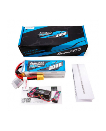 Gens Ace Akumulator 2000mAh 22.8V 60C 6S1P High Voltage Lipo z konektorem XT60 Plug nr 1