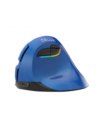 Delux M618 Mini Blue Pionowa Ergonomiczna Myszka Bezprzewodowa Rgb (RTDM618MINIBLUE)