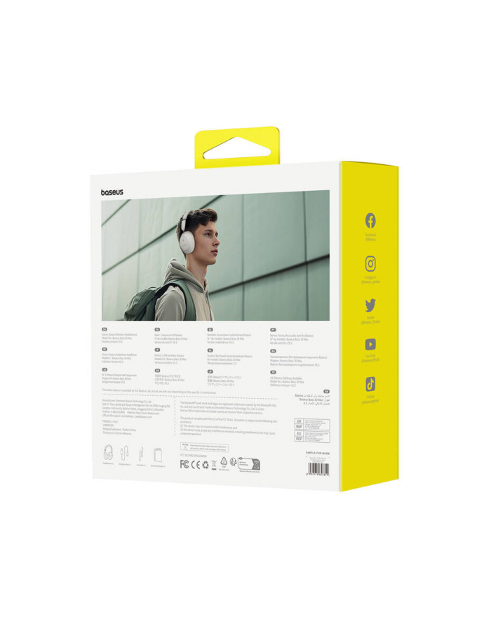Słuchawki bezprzewodowe Bluetooth 5.3 Bass 30 Max - biały główny