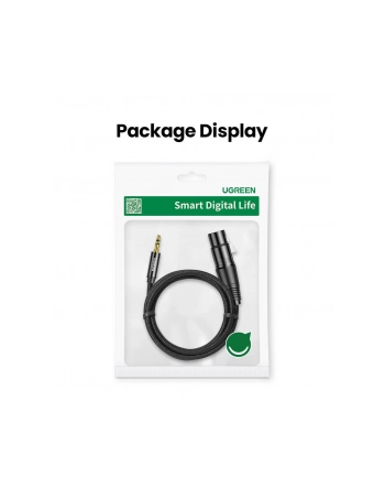 UGREEN AV182 Kabel XLR żeński do jack 3.5 męski - 2m (czarny)