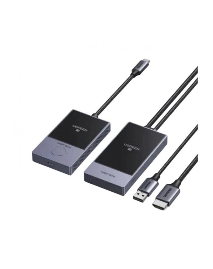 Ugreen Transmiter HDMI bezprzewodowy nadajnik i odbiornik do 30m - czarno-srebrny główny