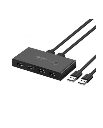 Switch przełącznik KVM USB 2x4 UGREEN USB 3.0 - czarny (30768B)