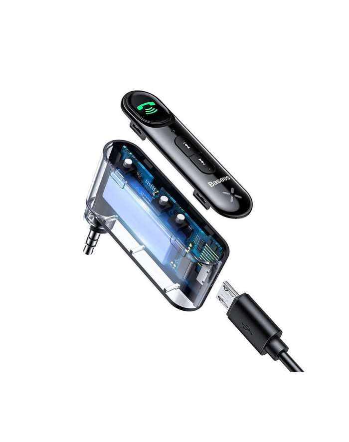 Baseus Transmiter Bluetooth Aux Bsba 02 Overseas Edition Czarny główny