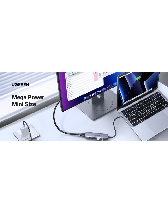 Ugreen Hub Usb Adapter Cm511 Usb-C Do Hdmi, 3X Usb-A 3.0, Sd/Tf (20956A) główny