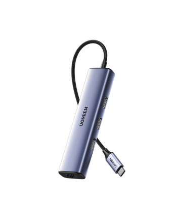Ugreen Adapter CM475 Hub USB-C do 3x USB 3.0, RJ45, USB-C PD (szary) (36725) nr 1